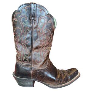 Ariat Legend Sassy Brown Leather Square Toe Cowgirl Western Boots Womens 6.5 B